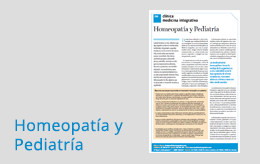 Homeopatía y Pediatría