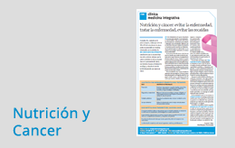 Nutrición y cancer